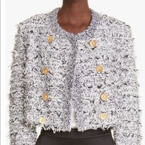 StJohn Ribbon Eyelash Tweed Double Breasted Jacket 16 new